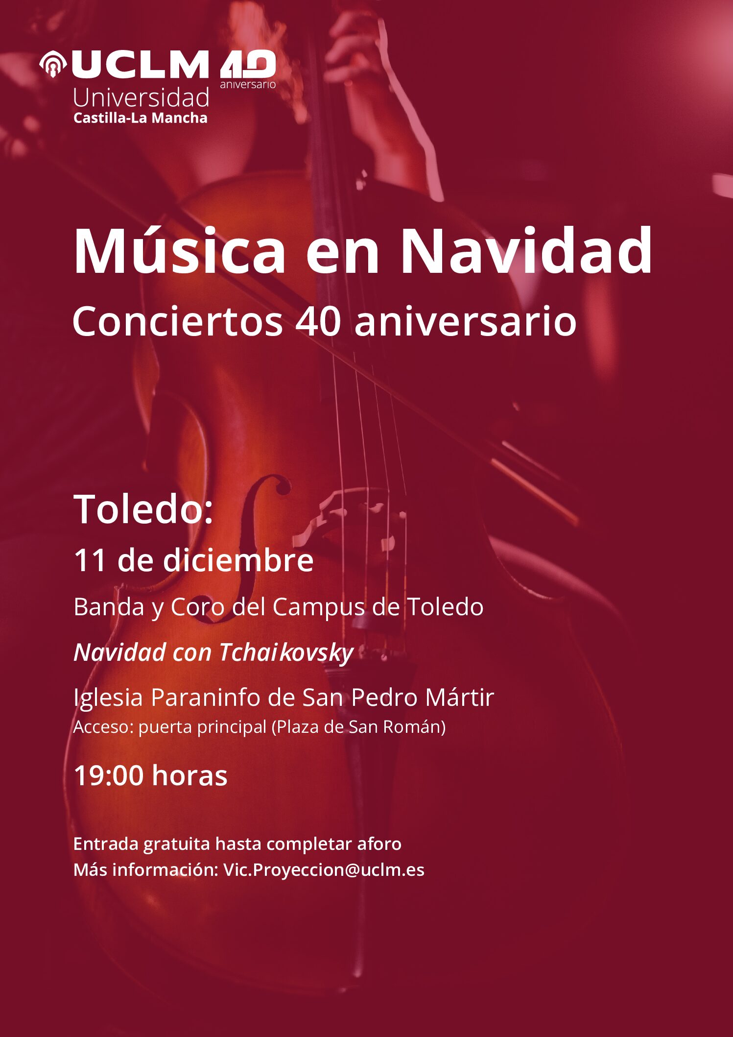 Música en Navidad. Conciertos 40 aniversario en el campus de Toledo